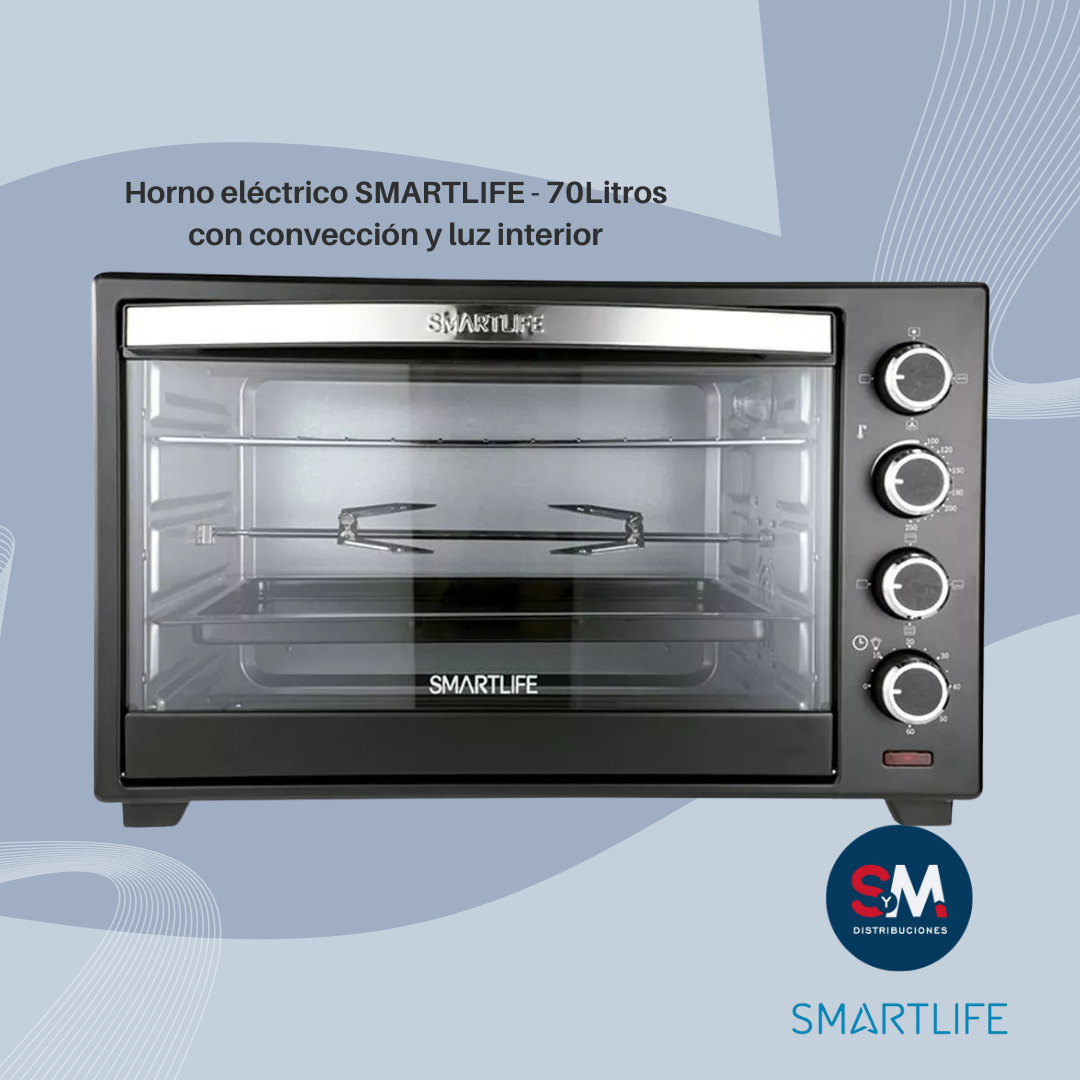 HORNO ELECTRICO SMARTLIFE - 70L con conveccion trae luz interior