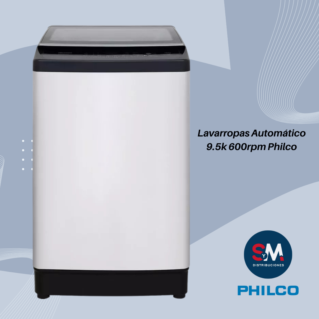 LAVARROPAS AUTOMATICO PHILCO - 600RPM - 9.5KG