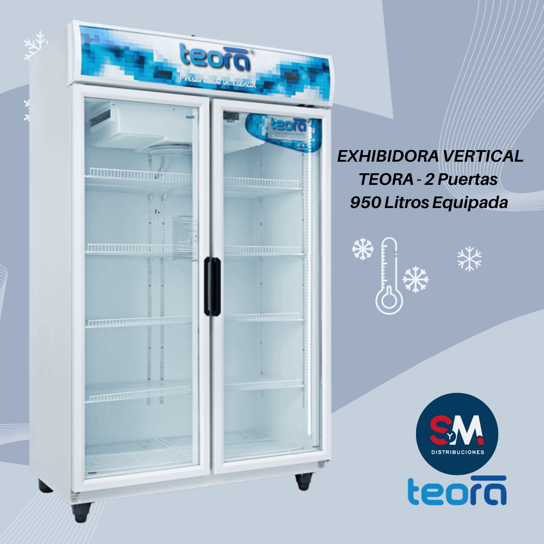 EXHIBIDORA VERTICAL TEORA - TEV9502P - 950 LITROS - 2 PUERTAS